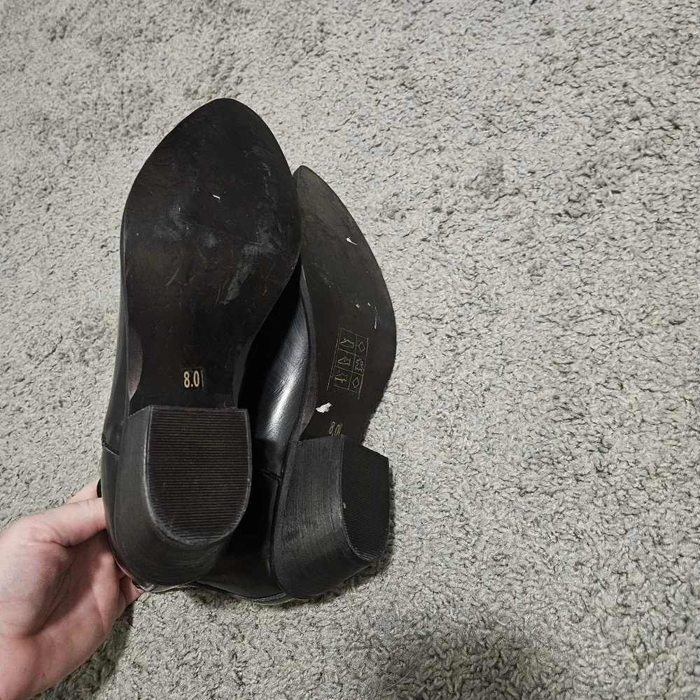 Steve Madden Anyml Black Ankle Boots Size 8 Pointy Toes